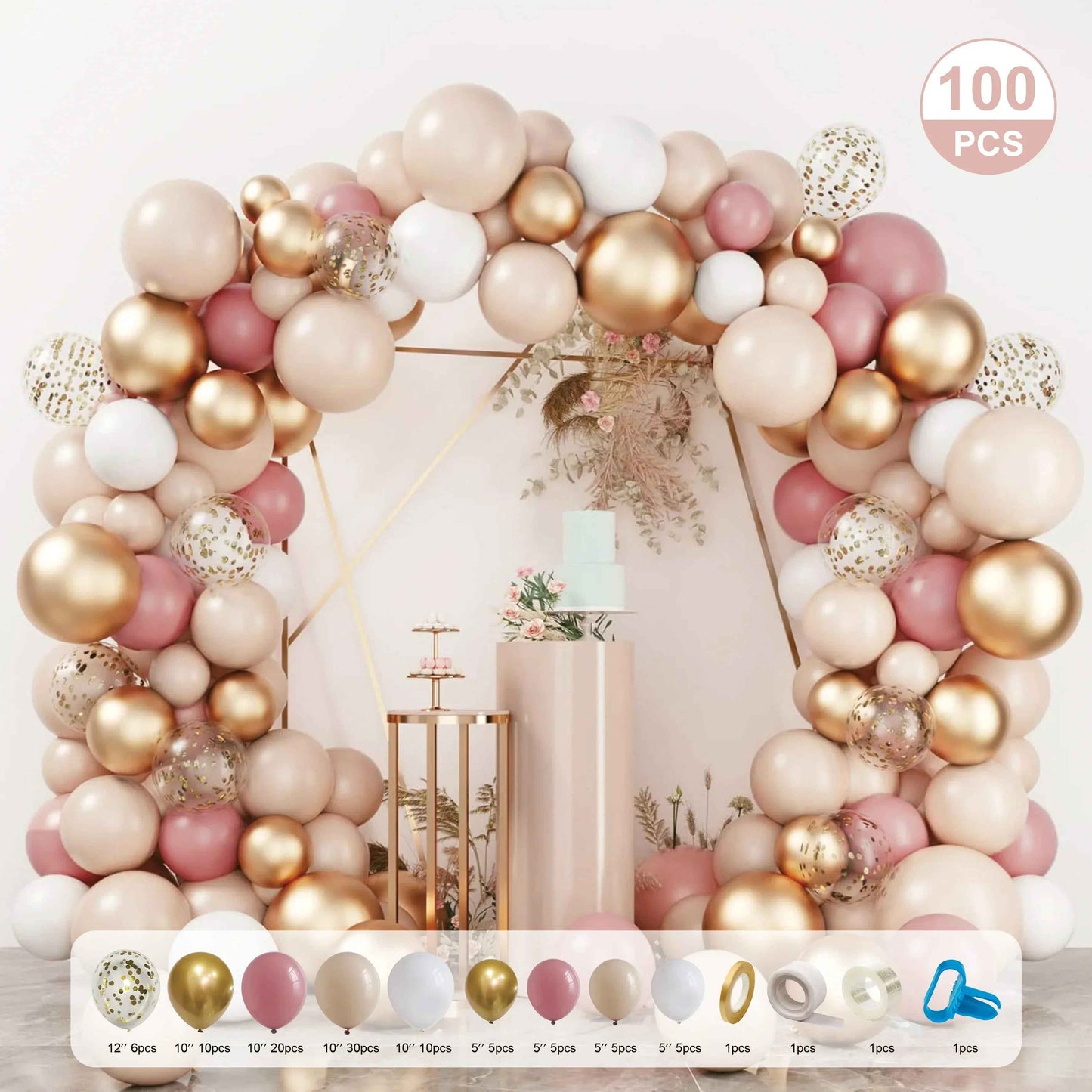 Blush Champagne Balloon Garland Set