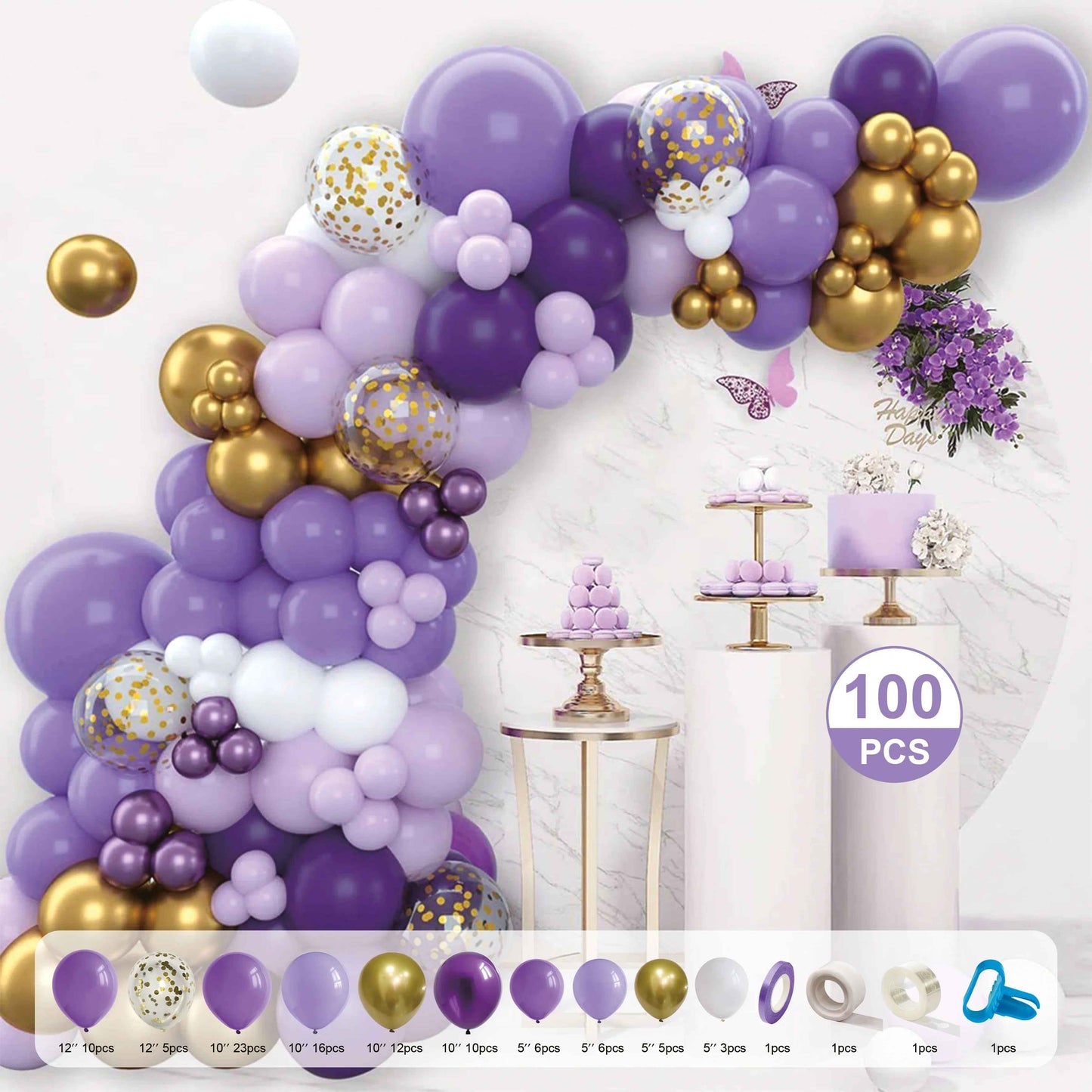 Royal Amethyst Balloon Garland Set