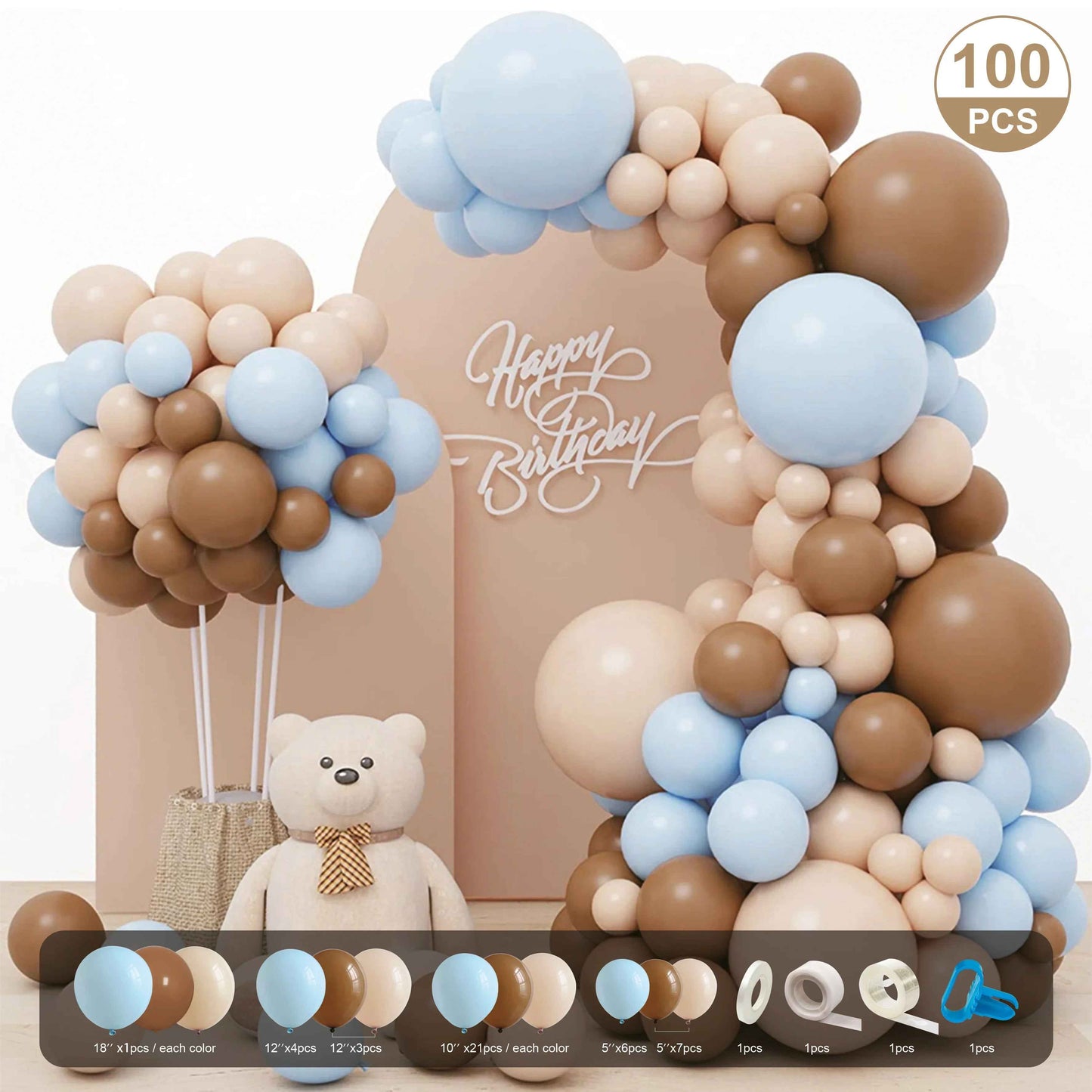 Mocha Sky Balloon Garland Set
