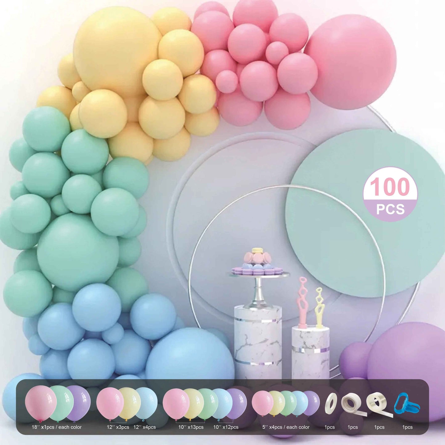 Rainbow Pop Balloon Garland Set