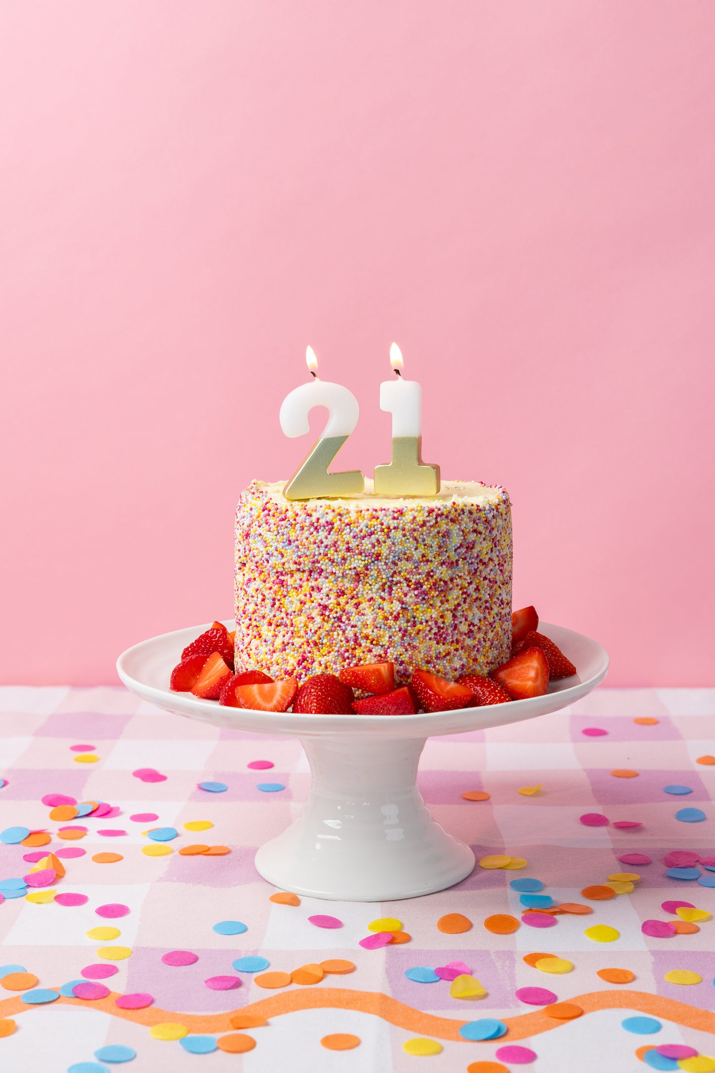 Set de bougies chiffre 21 blanc et doré