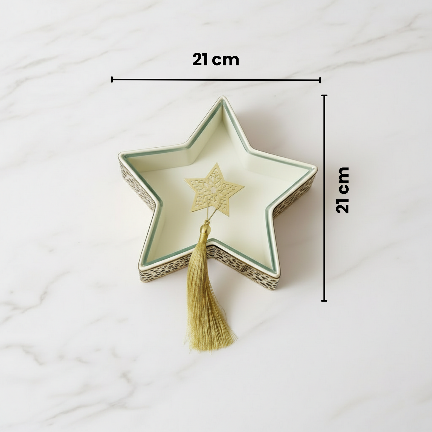 طبق تقديم على شكل نجمة 21 × 21 سم