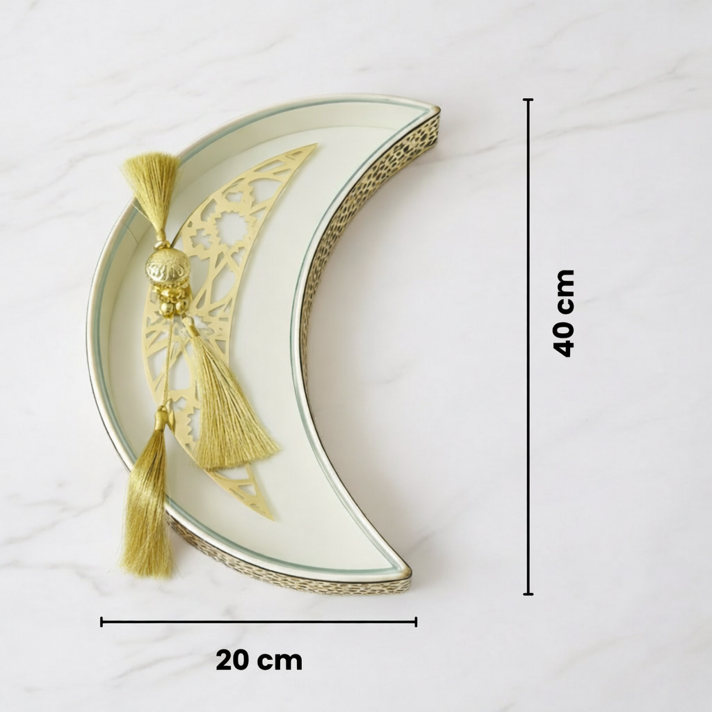 Plat de Service en Forme de Croissant 20×40 cm