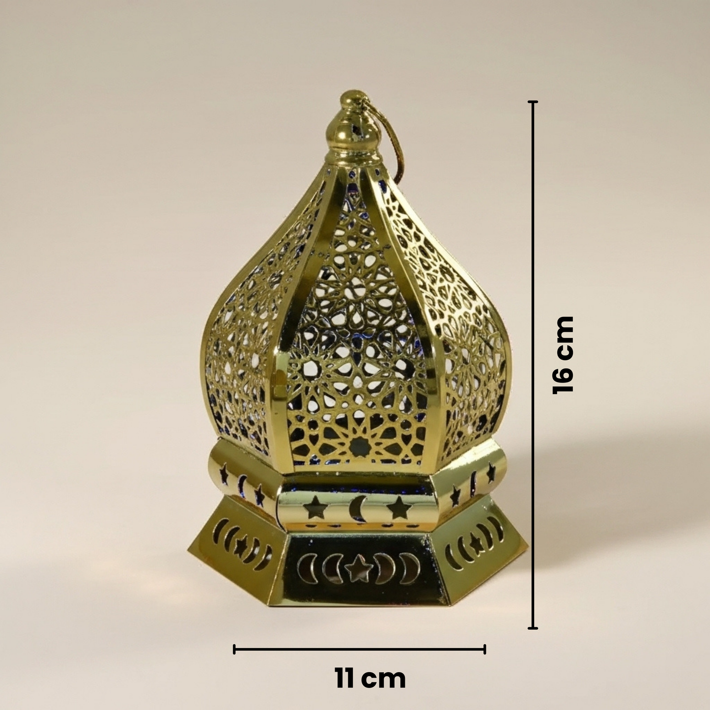 Lanterne Décorative LED en Métal et Verre 11 × 16 cm