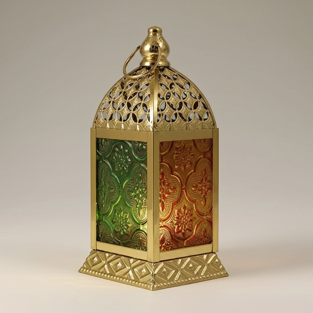 فانوس شمعة من المعدن والزجاج – 7 × 16 سم