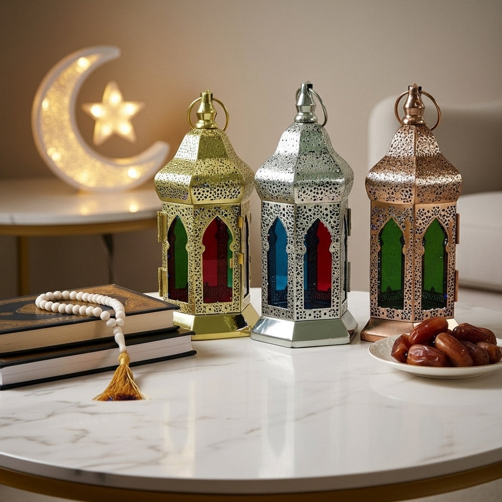 Lanterne à Bougie en Métal et Verre 9×21 cm