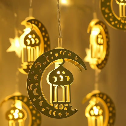 سلسلة إضاءة LED معدنية على شكل هلال 180 سم