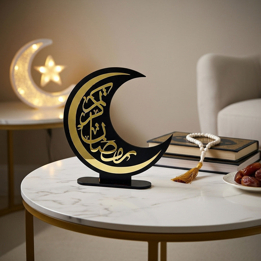 زينة رمضان «رمضان كريم» على شكل هلال 25 × 27 سم 