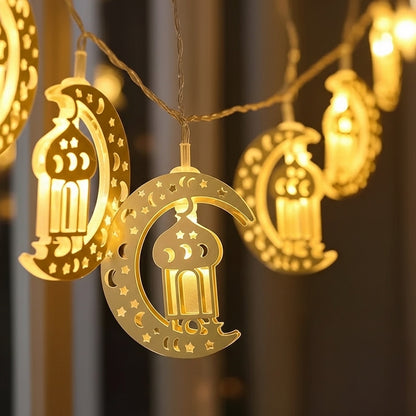 سلسلة إضاءة LED معدنية على شكل هلال 180 سم