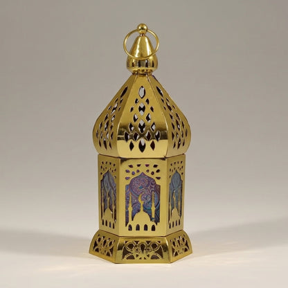 Lanterne Décorative LED en Métal et Verre 9×19 cm