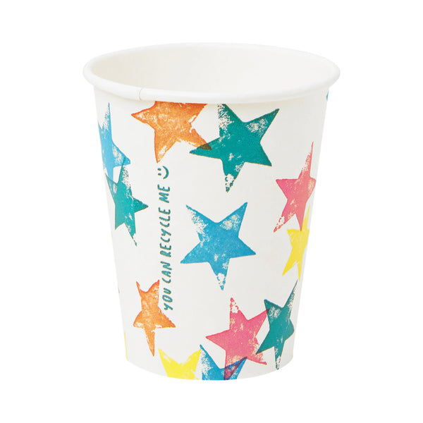 Gobelets en papier étoiles colorées pour anniversaire