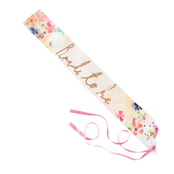 Floral Bride to Be Celebration Sash