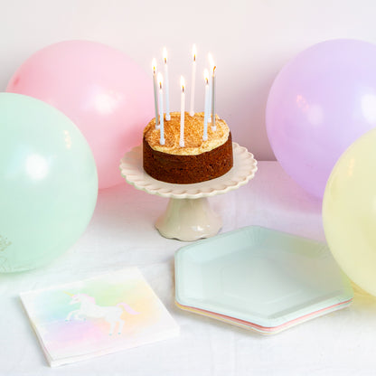 أطباق ورقية سداسية كبيرة بألوان فاتحة 8 قطع