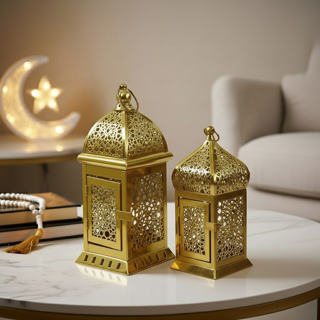 فانوس شمعة معدني 10 × 23 سم