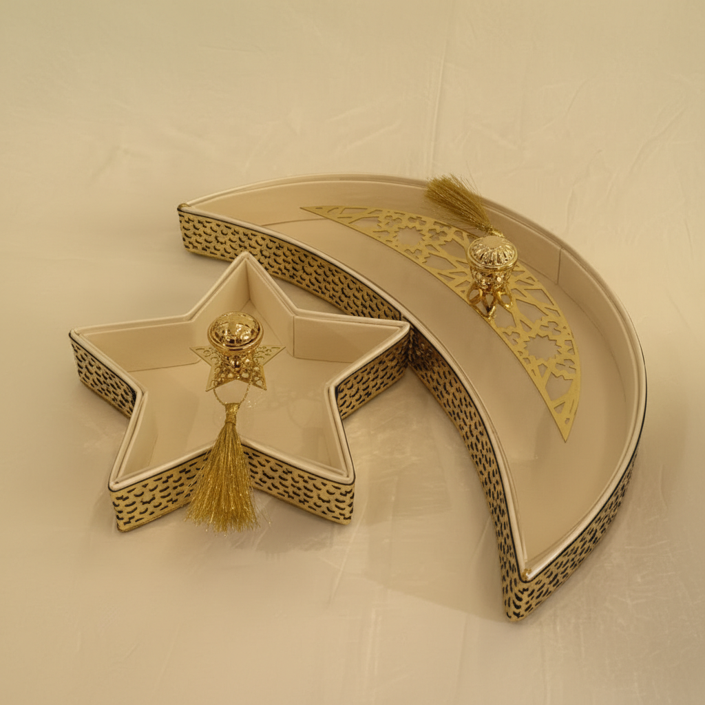 Plat de Service en Forme de Croissant  20×40 cm