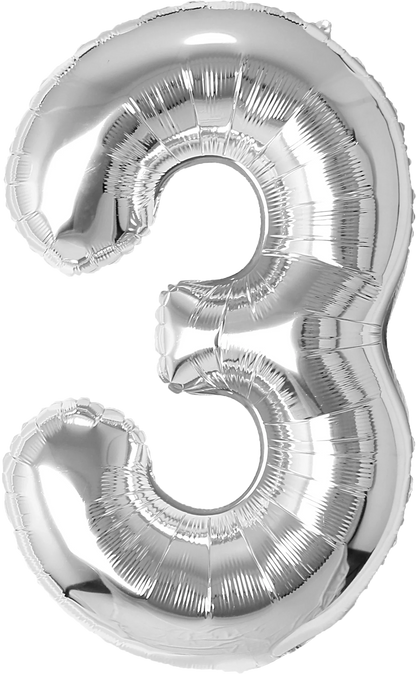 40 Inch Number 3 Foil Balloon - CasaRosa