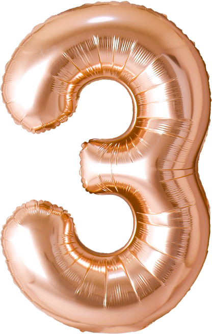 40 Inch Number 3 Foil Balloon - CasaRosa