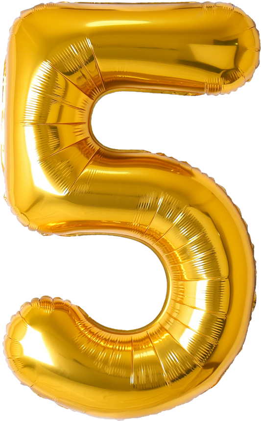 40 Inch Number 5 Foil Balloon - CasaRosa