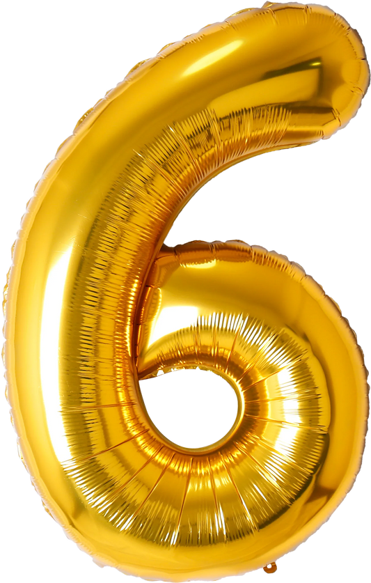 40 Inch Number 6 Foil Balloon - CasaRosa