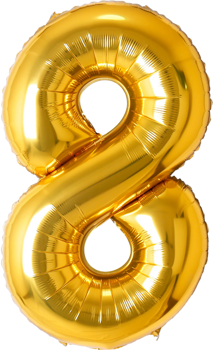 40 Inch Number 8 Foil Balloon - CasaRosa