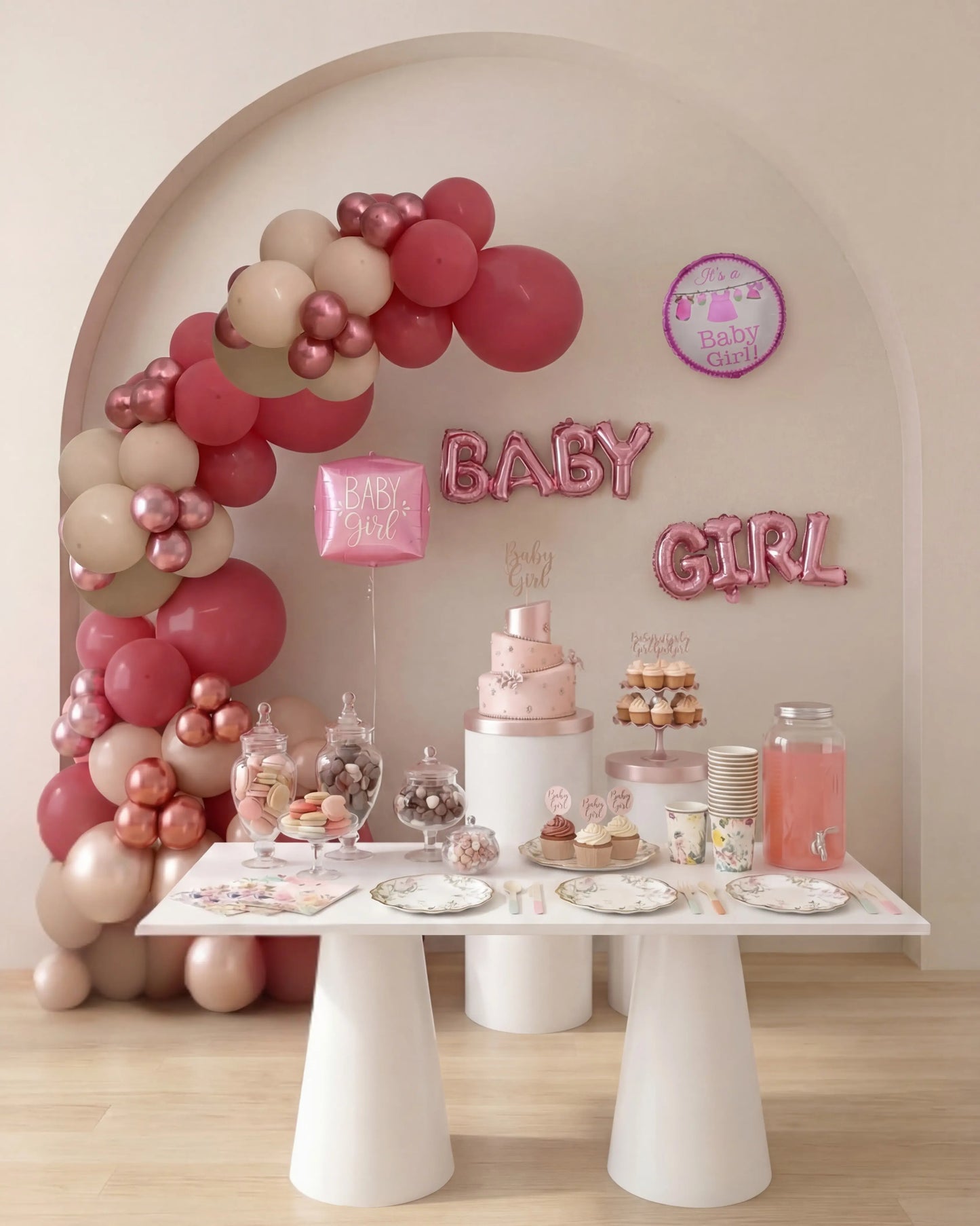 مجموعة Blush Cradle Baby Shower
