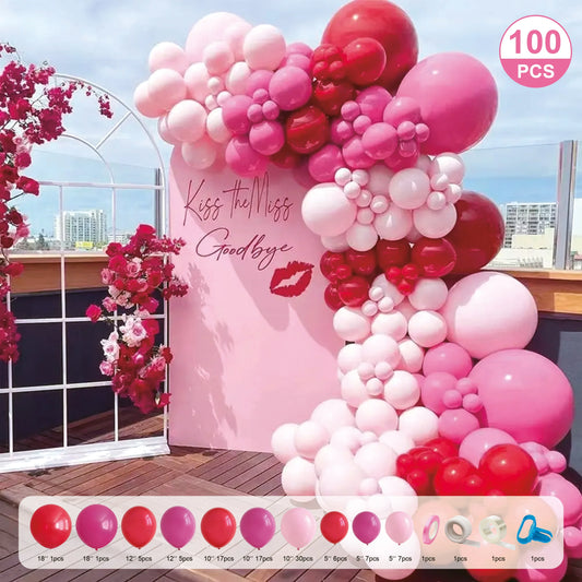Balloon Garland Set - Pink, Fuchsia & Red - CasaRosa