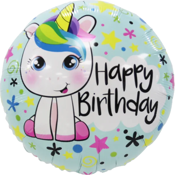 بالون معدني على شكل Happy Birthday Unicorn 