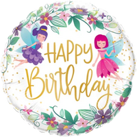 Ballon pastel métallisé Happy Birthday