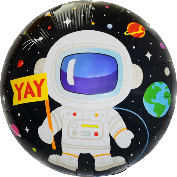 Ballon espace métallisé Happy Birthday
