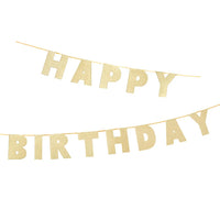 Guirlande luxe dorée Happy Birthday