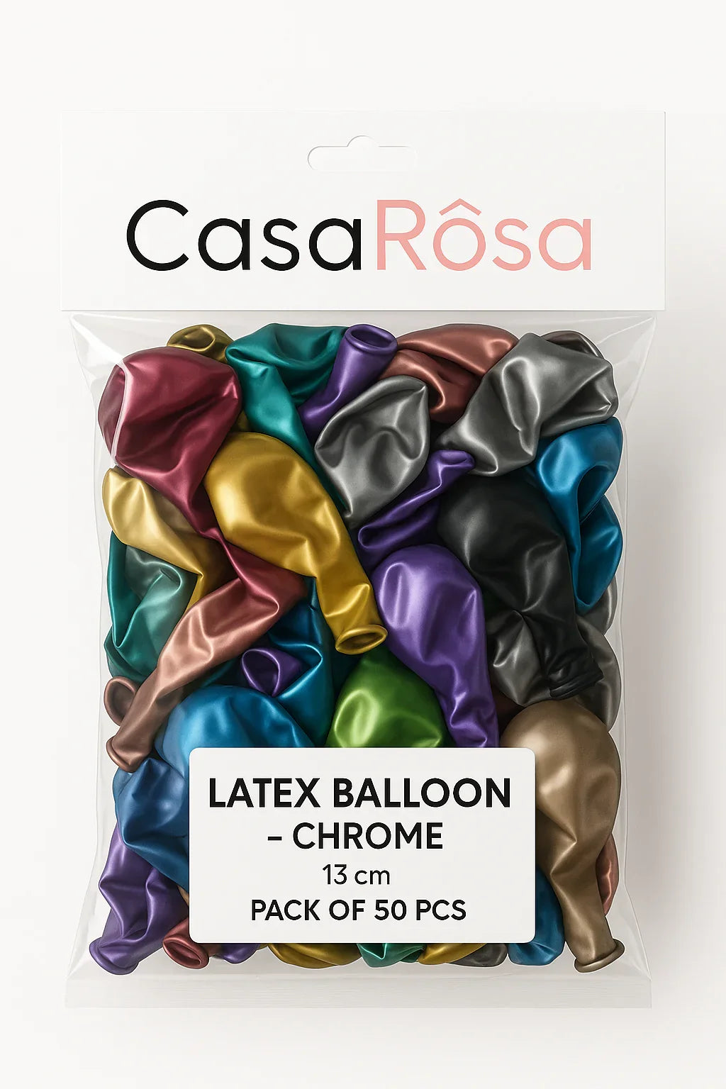 بالونات Latex Chrome مقاس 13 سم حزمة 50 قطعة