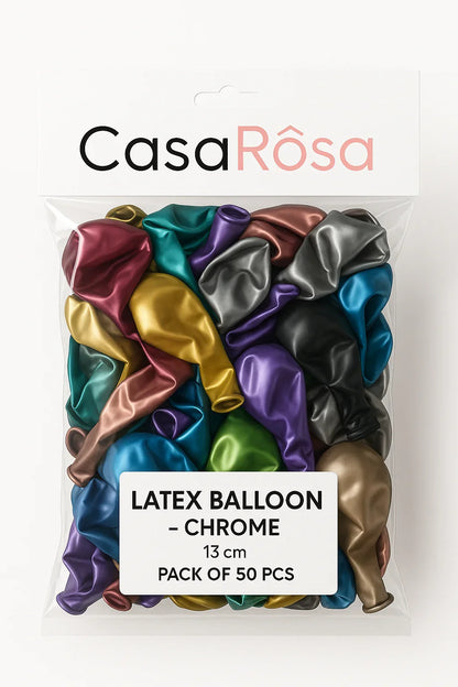 بالونات Latex Chrome مقاس 13 سم حزمة 50 قطعة