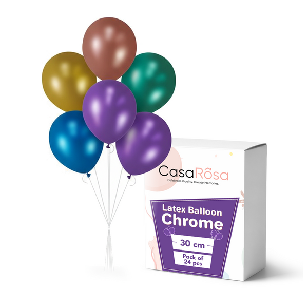 بالونات Latex Chrome مقاس 30 سم حزمة 24 قطعة