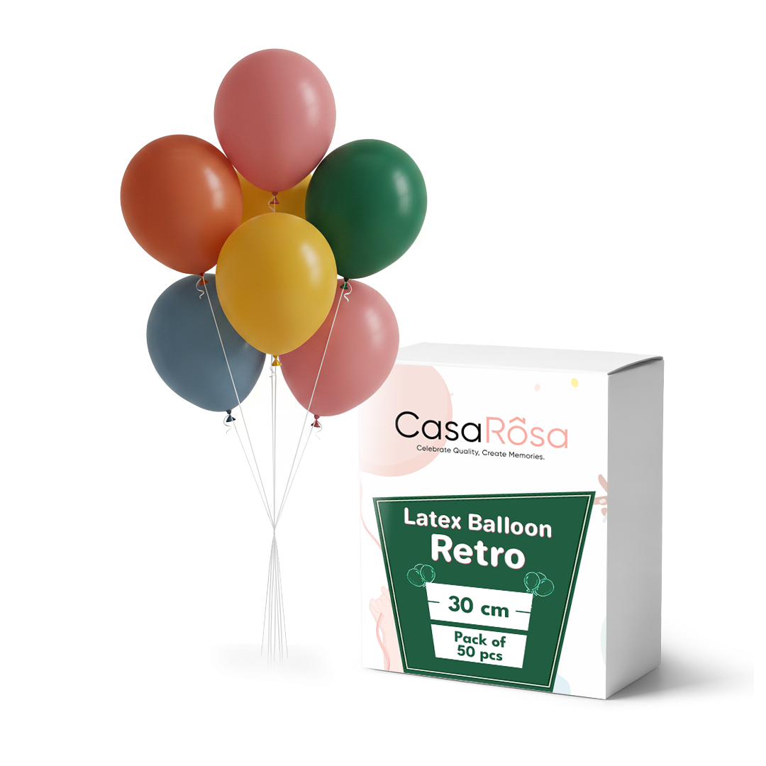 Latex Balloon Retro 30 cm Pack of 50 pcs