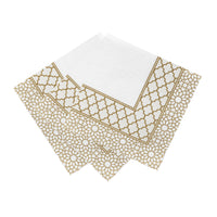 Gold and White Mosaic Paper Napkins 20 Pack