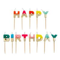 Bougies anniversaire arc en ciel Happy Birthday