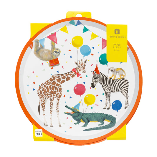 Safari Animal Party Paper Plates 8 Pack