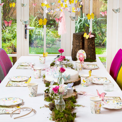 أكواب ورقية بتصميم الفراشات والجنيات 12 قطعة