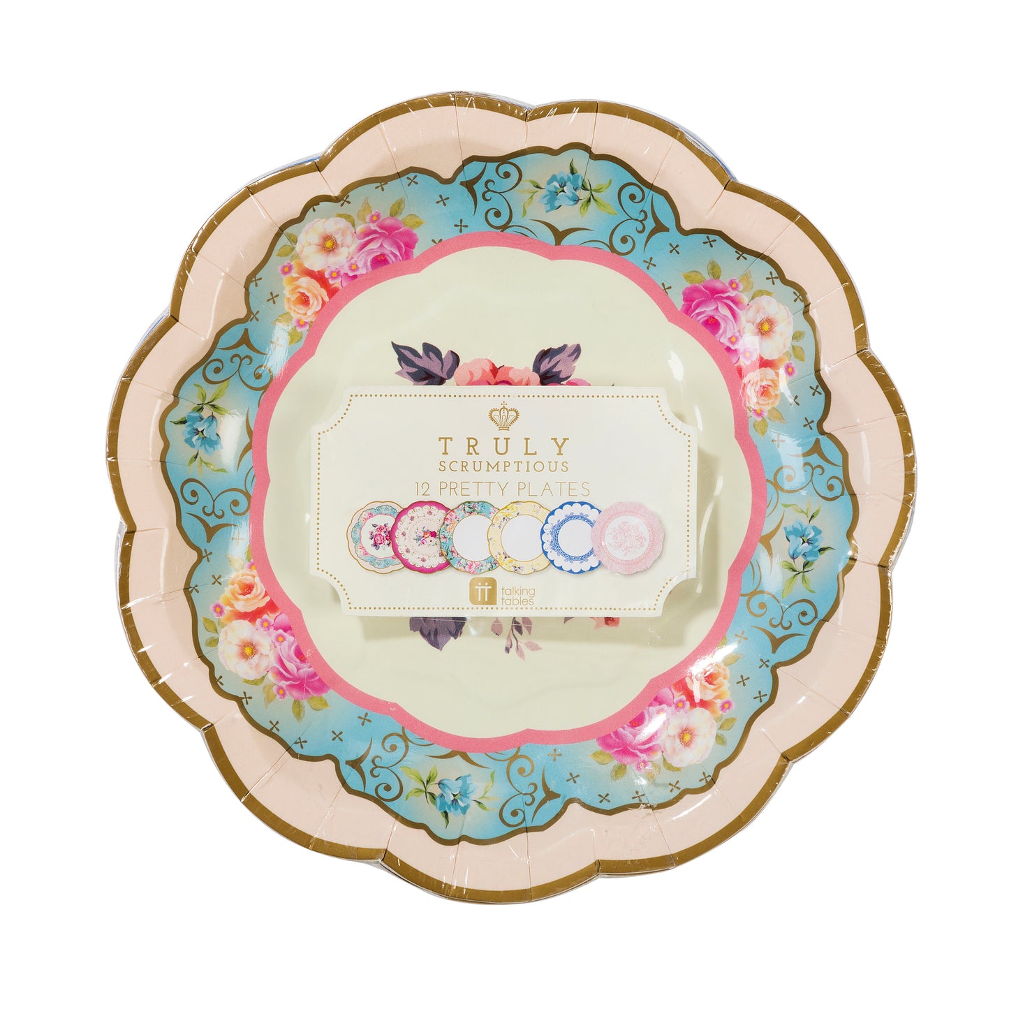 Vintage Floral Paper Plates 12 Pack