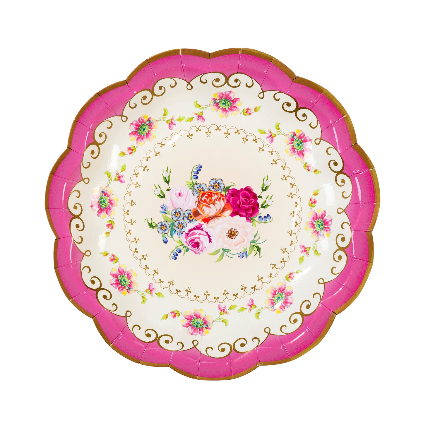 Vintage Floral Paper Plates 12 Pack
