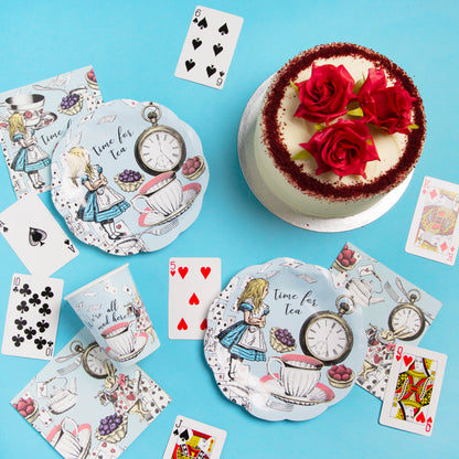 أكواب ورقية زرقاء Alice in Wonderland 8 قطع