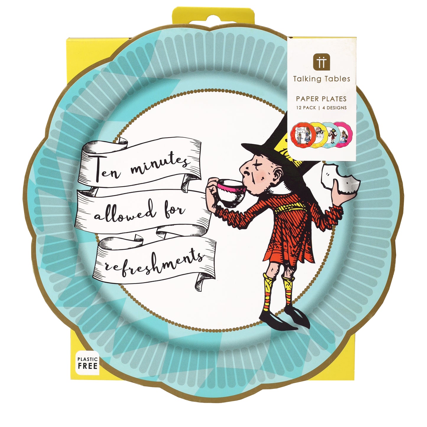 أطباق ورقية زرقاء Alice in Wonderland 12 قطعة