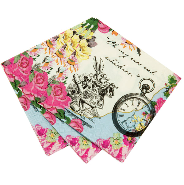 Serviettes en papier lapin Alice au pays des merveilles 20 pièces