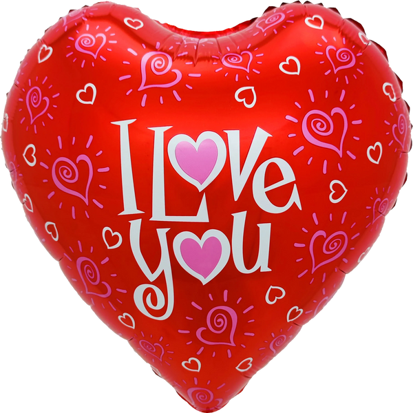 Ballon cœur métallisé I LOVE YOU