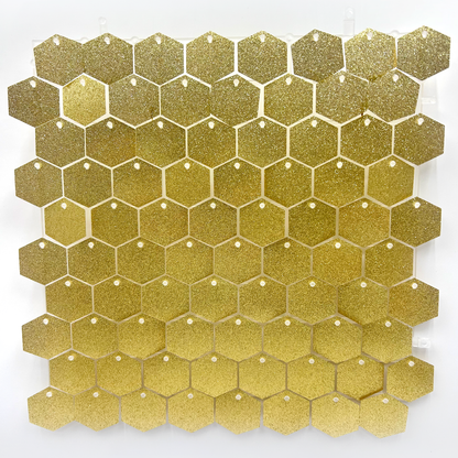 Panneaux de Fond Hexagonaux Finition Pailletée