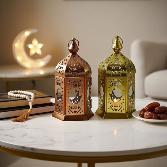 Lanterne à Bougie en Métal et Verre 10×18 cm