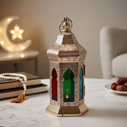 Lanterne à Bougie en Métal et Verre 9×21 cm