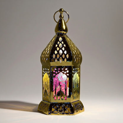 Lanterne Décorative LED en Métal et Verre 9×19 cm