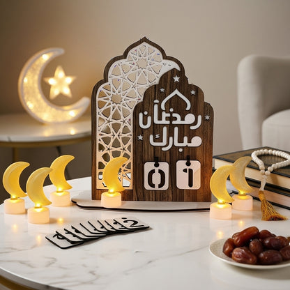 زينة طاولة LED معدنية على شكل هلال 4×8 سم (طقم 6 قطع)