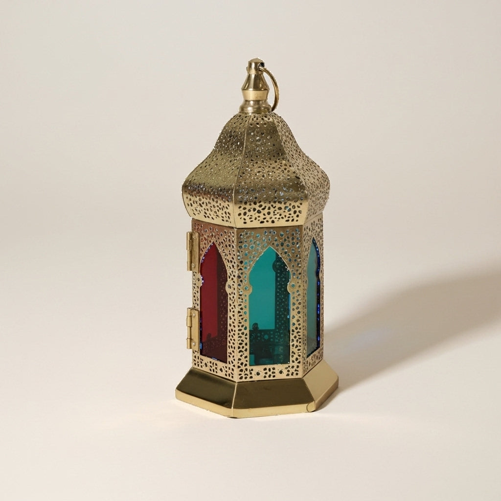 Lanterne à Bougie en Métal et Verre 9×21 cm